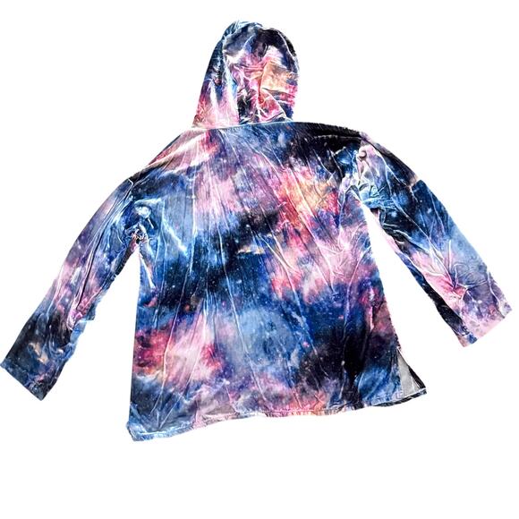 15. JOHNNY WAS Nova Velvet Relaxed Hoodie Multi Galaxy Print Size: XL - Picture 3 of 11